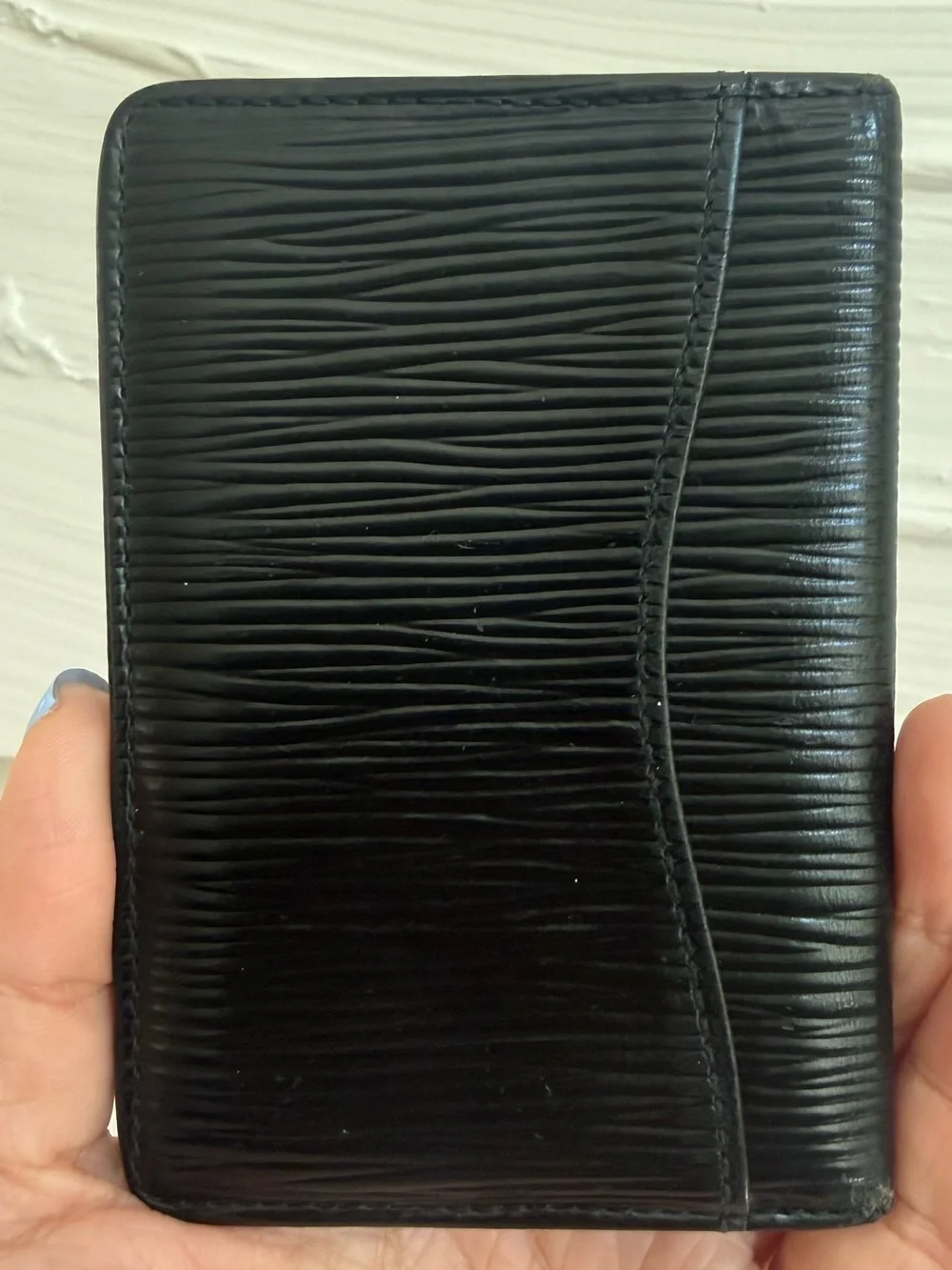 Louis Vuitton Black Textured Leather Men's Card Case